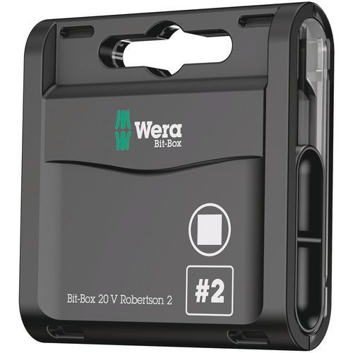 Embout vis carrée - Bit-Box 20 V Robertson - Wera Embout vis carrée - Bit-Box 20 V Robertson - Wera