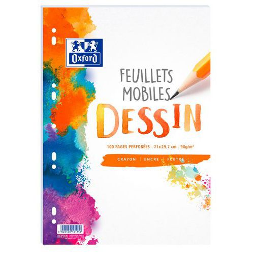 Feuilles simples dessin perforees film 100p 210x297 - Oxford