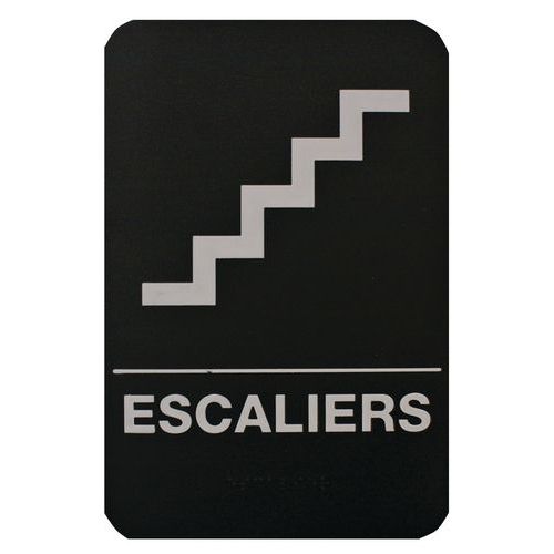 Plaque de signalisation Escalier - PVC rigide - Noir