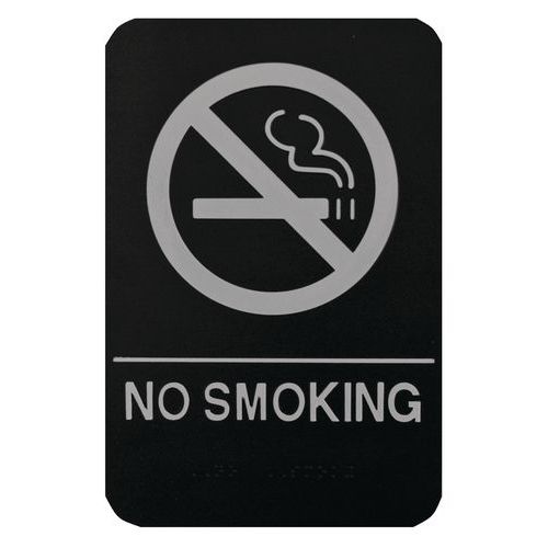 Plaque de signalisation Interdiction fumer PVC rigide - Noir