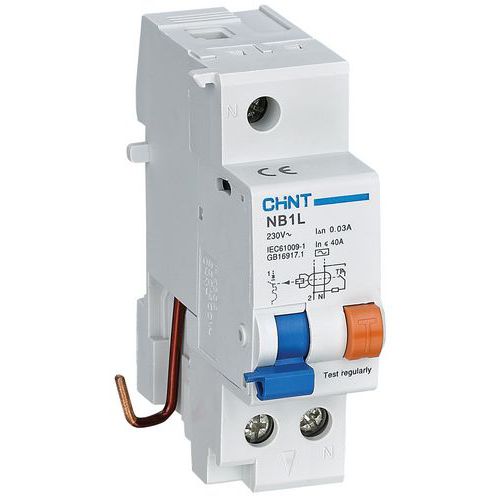 Bloc différentiel pour disjoncteur différentiel NB1L-40, 1P+N, 30mA, Classe AC Bloc différentiel pour disjoncteur différentiel NB1L-40, 1P+N, 30mA, Classe AC