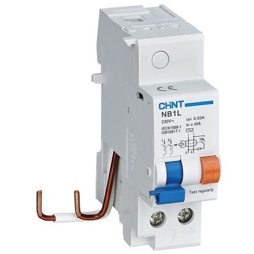Bloc différentiel pour disjoncteur différentiel NB1L-40, 2P, 30mA, Classe AC Bloc différentiel pour disjoncteur différentiel NB1L-40, 2P, 30mA, Classe AC