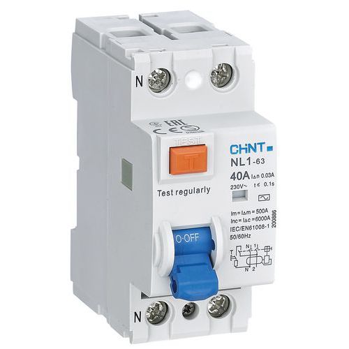 Interrupteur Différentiel 2P 40A 30mA AC 6kA_Chint