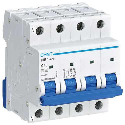 Disjoncteur 3P+N Courbe C, 40A, 10kA, DB_Chint