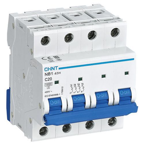 Disjoncteur miniature 4P 20A C 10kA_Chint
