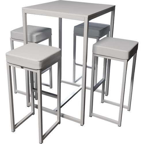 Ensemble de mange debout et de 4 tabourets haut Kubo - Flexfurn Ensemble de mange debout et de 4 tabourets haut Kubo - Flexfurn