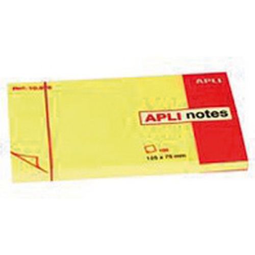 Bloc 100 feuilles de notes repositionnables 75x125 mm jaune - Apli