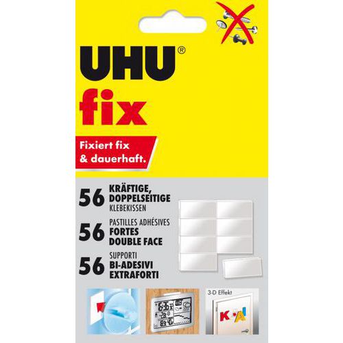Boîte de 56 pastilles de mousse adhésive 25 x 12 mm - Uhu