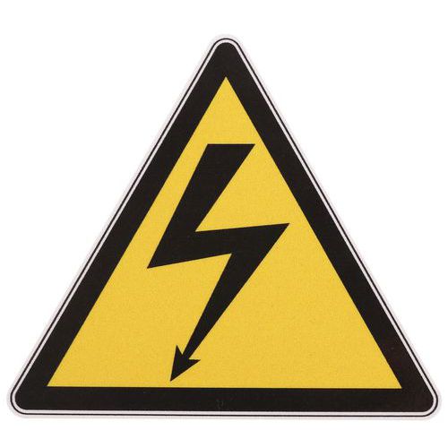 Panneau danger - Tension électrique - Adhésif - Manutan Expert