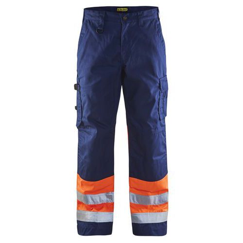 Pantalon haute visibilité marine/orange fluorescent