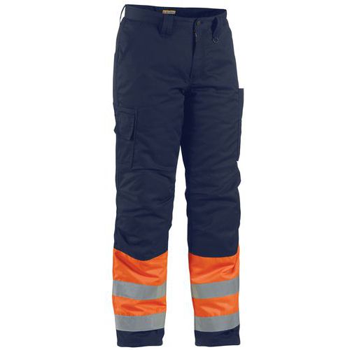 Pantalon haute visibilité hiver orange fluorescent/marine