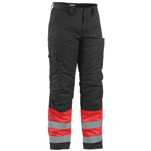 Pantalon haute visibilité hiver rouge fluorescent/noir