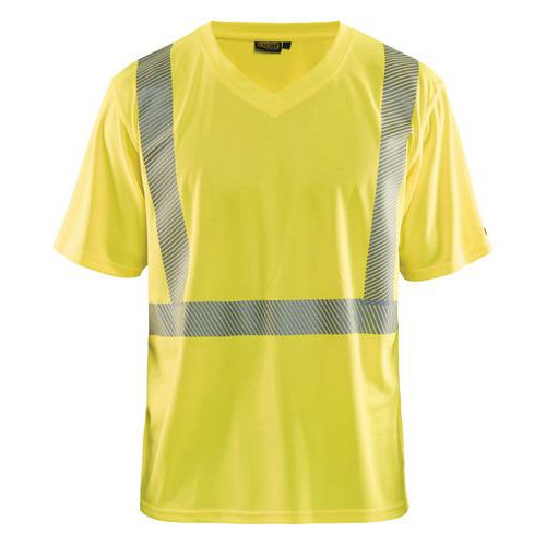 T-shirt anti-UV haute visibilité jaune fluorescent