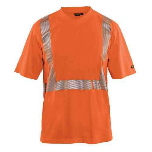 T-shirt anti-UV haute visibilité orange fluorescent