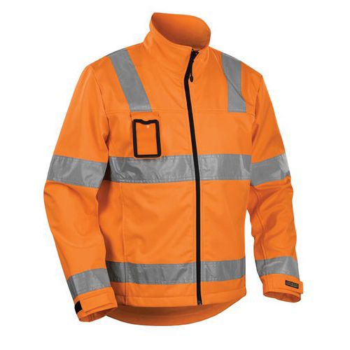 Veste softshell haute visibilité orange fluorescent étanche