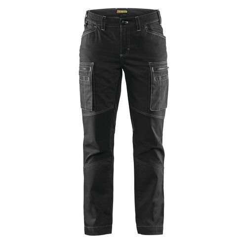 Pantalon services stretch femme noir, lavage industriel