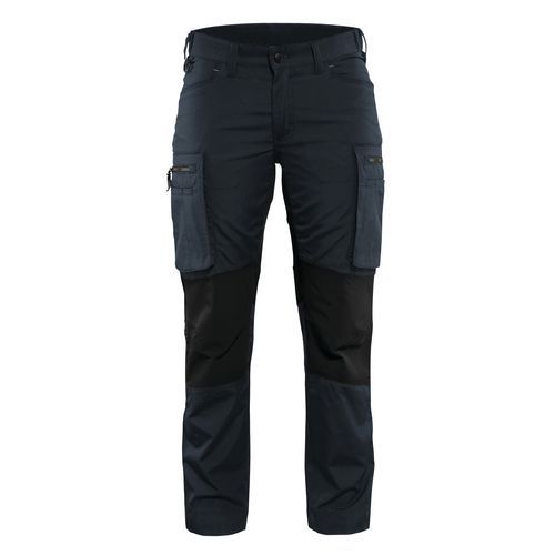 Pantalon services stretch femme marine foncé/noir