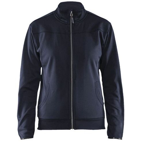Sweat zippé femme marine foncé/noir