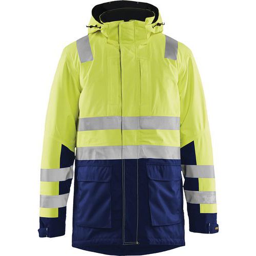 Parka haute visibilité jaune fluorescent/marine