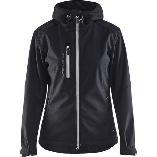 Veste softshell à capuche femme noir/argent