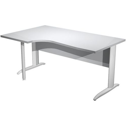 Bureau compact 90° gauche avec pieds L métal Fast - 160cm - Artarredi