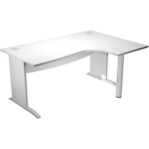 Bureau 90 ° droit à pieds L bois et renfort métal Visual - Artarredi Bureau 90 ° droit à pieds L bois et renfort métal Visual - Artarredi