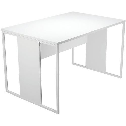 Bureau droit à pieds cadres métal section carrée Razor - Artarredi