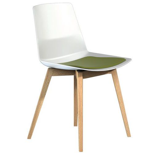 Chaise en coque Clue avec pieds en bois