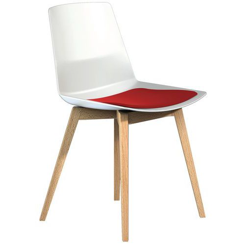 Chaise en coque Clue avec pieds en bois