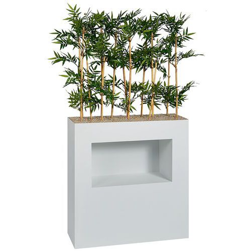 Jardinière métal sur patins avec niche hauteur 90 cm Bambous