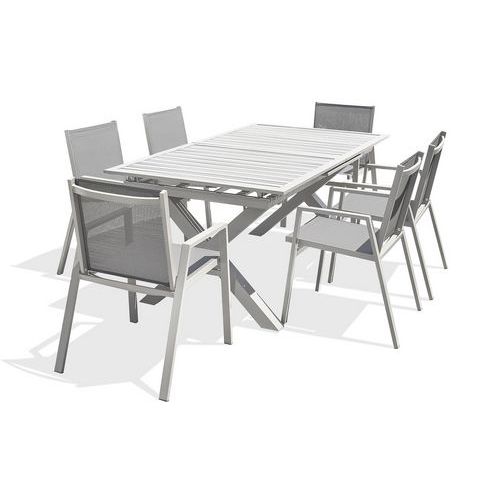 1 table jardin Floride 240x100cm + 6 fauteuils - DCB GARDEN