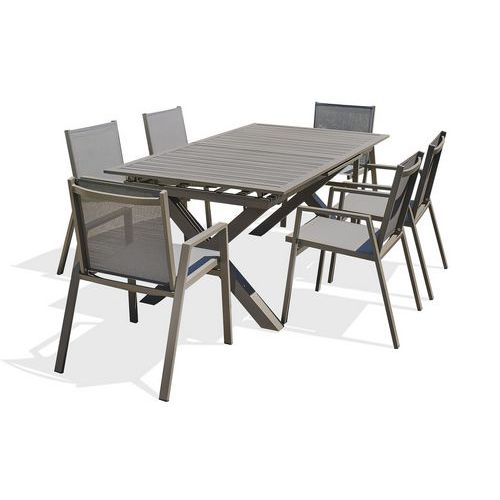 1 table jardin Floride 240x100cm + 6 fauteuils - DCB GARDEN