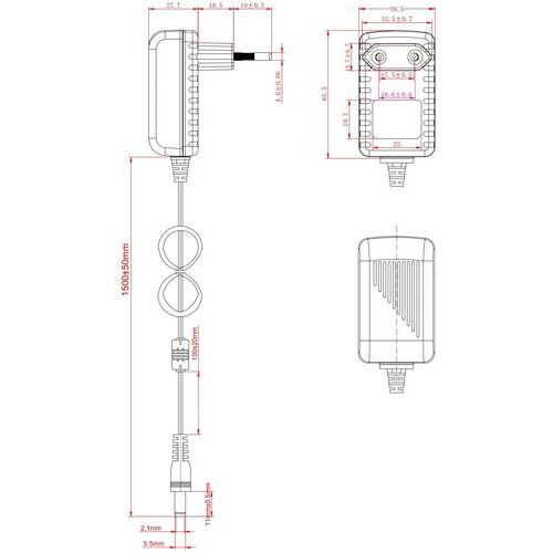 Bloc d'alimentation Jack - Sortie 5V 2A - Generique