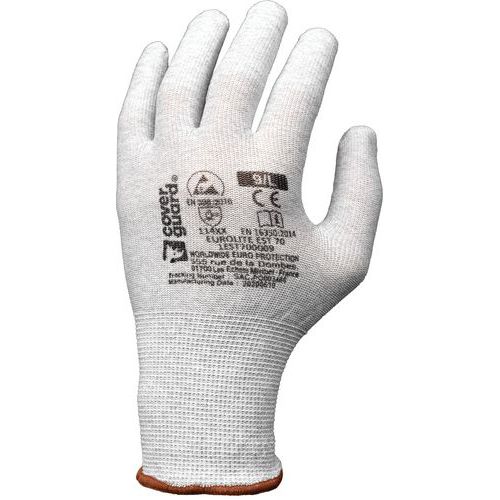 Gants Eurolite 1EST70 J13 polyester carbone non enduit - Coverguard