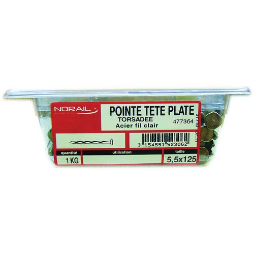 Pointe tête plate torsadée - Norail