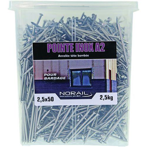 Pointe annélée à tête plate bombée - Norail