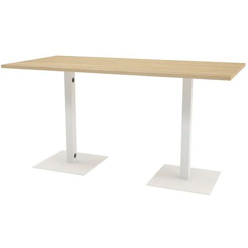 Table réunion haute Greko pied blanc