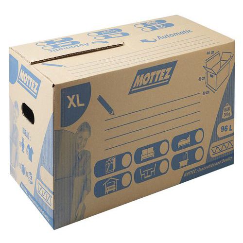Carton à simple cannelure et mixage possible - 54L et 96L Mottez