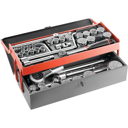 Coffret de douilles 1/2 et 3/4, 12 pans de 3/8 à 2