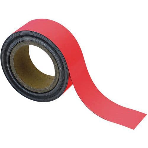 Bande magnétique effaçable pour marquage 10 m - Rouge - Manutan Expert