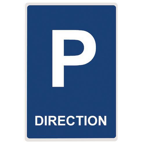 Panneau parking direction en aluminium plat