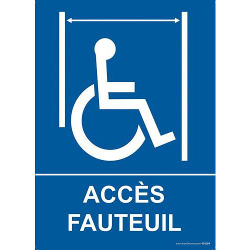 Panneau ascenseur accès fauteuil + picto handicapé