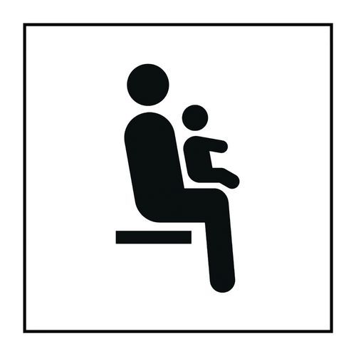 Pictogramme siège prioritaire pour personnes avec enfant en bas âge en Gravoply