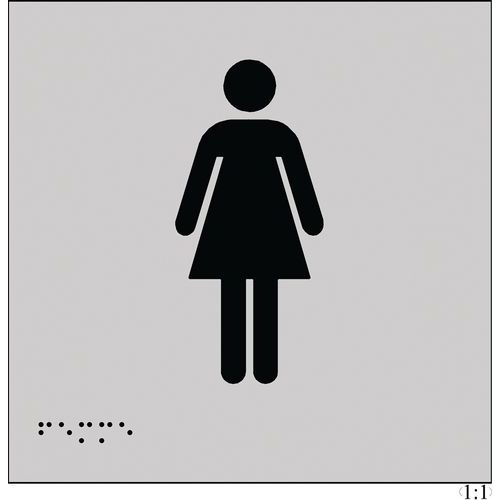Plaques en relief et braille WC femmes