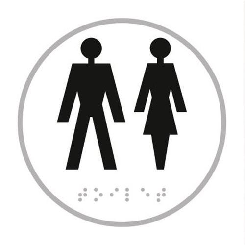 Panneau homme + femme en relief et en braille
