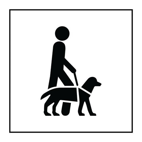 Pictogramme accessibilité chien guide ou d'assistance en PVC