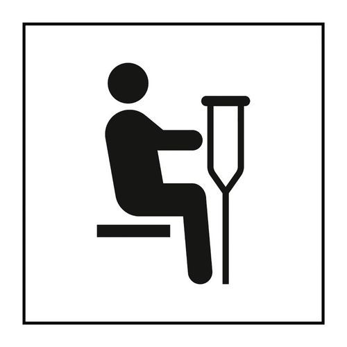 Pictogramme siège prioritaire pour personnes blessées en PVC