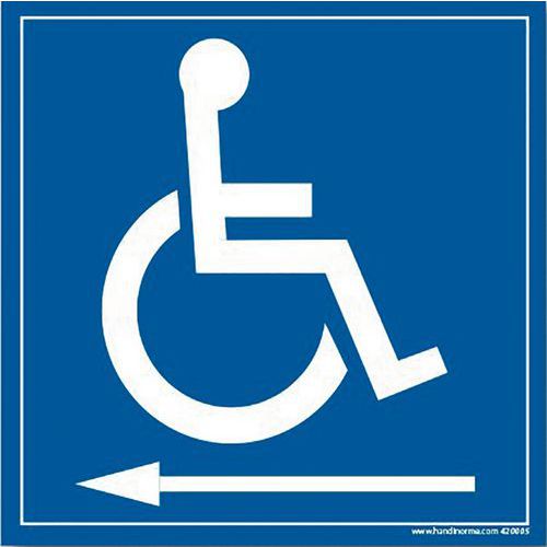 Panneau signalétique handicapés flèche gauche