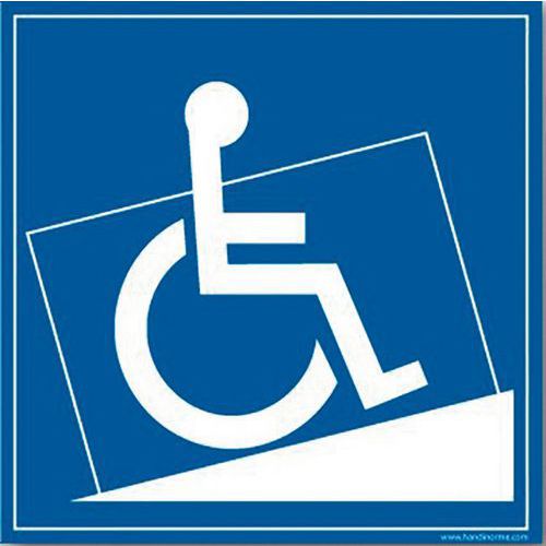 Panneau signalétique accès rampe pour handicapé