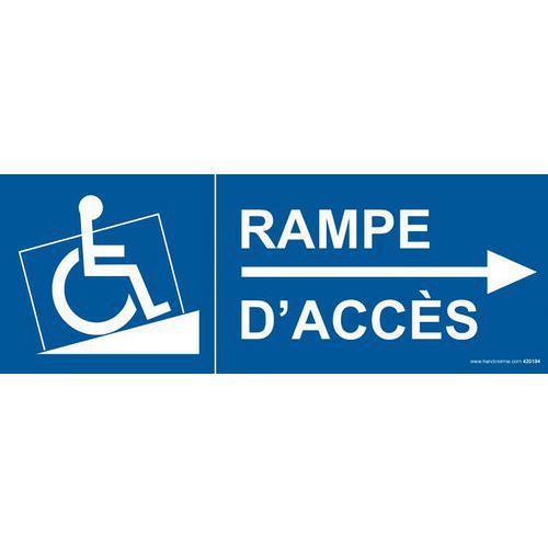 Signalisation rampe accès handicapé flèche droite